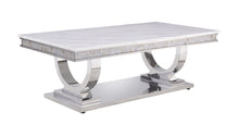 Load image into Gallery viewer, Zander - Printed Faux Marble Top & Mirrored Table - Marble