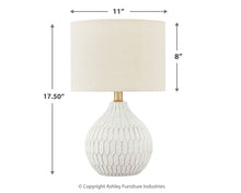 Load image into Gallery viewer, Wardmont - Ceramic Table Lamp - White