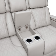 Load image into Gallery viewer, U71 - Power Reclining Loveseat With Power Headrest, Massage, Heat, Ambient Light, Storage Arms / USB And Wireless Charger - Gray