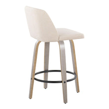 Load image into Gallery viewer, Toriano - Contemporary Fixed Height Counter Stool With Swivel & Round Footrest (Set of 2)