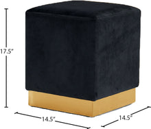Load image into Gallery viewer, Jax - Stool Ottoman with Gold Base