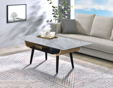 Load image into Gallery viewer, Landon - Coffee Table With Glass Marble Texture Top And Bent Wood Design