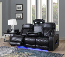 Load image into Gallery viewer, U70 - Power Reclining Sofa With Power Headrest, Reading Light, Massage, Heat, Ambient Lighting - Black