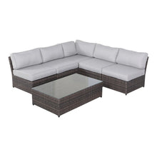 Load image into Gallery viewer, Comfortable Modern Patio Rattan Sectional Set With Cushions