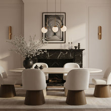 Load image into Gallery viewer, Marlowe - Linen Textured Fabric Upholstered Swivel Dining Side Chair - Stained Brown