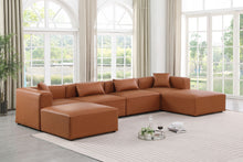 Load image into Gallery viewer, Cube - 6 Piece Modular Double Chaise Sectional - Cognac