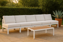 Load image into Gallery viewer, Nizuc - Outdoor Patio 5 Seat Modular Armless Sofa With White Frame
