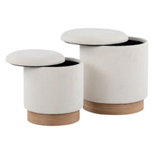 Load image into Gallery viewer, Marla - Contemporary, Nesting Ottoman Set - Natural / Cream