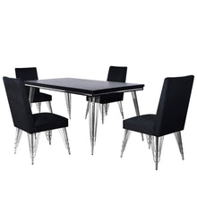 Load image into Gallery viewer, Ava - Dining Table With 4 Chairs - Black / Silver