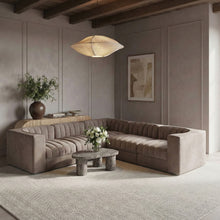 Load image into Gallery viewer, Rummi - Symmetrical Velvet Performance Fabric Upholstered 5 Piece Modular Sectional