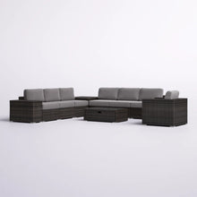 Load image into Gallery viewer, Modern Patio Rattan Sectional Set With Cushions