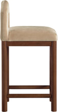 Load image into Gallery viewer, Conrad - Velvet Counter Stool With Brown Legs