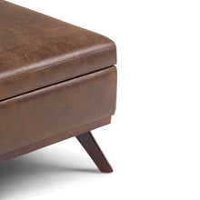 Load image into Gallery viewer, Owen - Square Coffee Table Storage Ottoman - Distressed Chestnut Brown