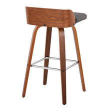 Load image into Gallery viewer, Maya - Mid Century Modern Fixed Height Barstool With Swivel With Square Footrest (Set of 2)