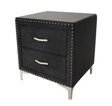 Load image into Gallery viewer, Crown Mark Furniture Lucinda 2 Drawer Nightstand in Black image