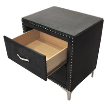 Load image into Gallery viewer, Crown Mark Furniture Lucinda 2 Drawer Nightstand in Black