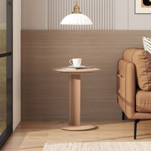Load image into Gallery viewer, Mode - Leatherette Round C-Shaped Sofa Side Table - Saddle Brown