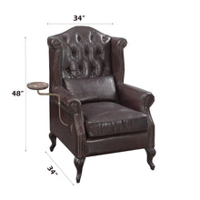 Load image into Gallery viewer, Pino - Vintage Top Grain Leather Accent Chair With 1 Toss Pillow - Brown