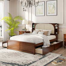 Load image into Gallery viewer, Headboard Bed With 2 Drawers And Trundle