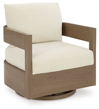 Load image into Gallery viewer, Serene Bay - Swivel Glider Chair With Cushion - Dark Brown / White