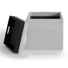 Load image into Gallery viewer, Rockwood - Upholstered Cube Storage Ottoman With Tray