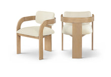 Load image into Gallery viewer, Cedra - Velvet Performance Fabric Upholstered Dining Chair (Set of 2) - Natural Frame