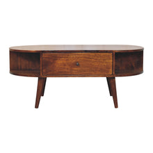 Load image into Gallery viewer, Oval Coffee Table With 1 Drawer - Chestnut