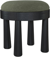 Load image into Gallery viewer, Larea - Linen Textured Fabric Ottoman - Black Base