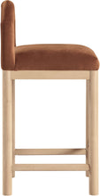 Load image into Gallery viewer, Conrad - Velvet Counter Stool With Natural Legs