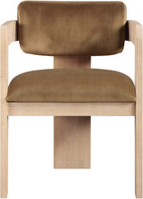 Load image into Gallery viewer, Sacha - Velvet Dining Chair With Natural Base (Set of 2) - Saddle