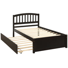Load image into Gallery viewer, Platform Bed Wood Bed Frame With Trundle