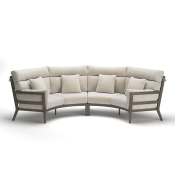 Point Sur - RAF/LAF Loveseat With Cushion (Set of 2) - Beige / Brown - Ego Home Furniture