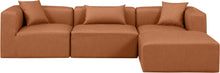 Load image into Gallery viewer, Cube - 4 Piece Modular Sectional With Chaise - Cognac