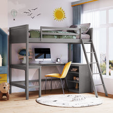 Load image into Gallery viewer, Loft Bed With Shelves With Desk