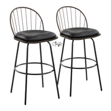 Load image into Gallery viewer, Riley - Claire Farmhouse Fixed Height Barstool With Swivel With Round Footrest (Set of 2)