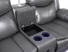 Load image into Gallery viewer, U101 - Power Reclining Loveseat With LED Light & Speaker - Gray