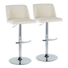 Load image into Gallery viewer, Toriano - Contemporary Adjustable Barstool Swivel With Rounded T Footrest (Set of 2)