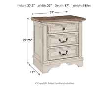 Load image into Gallery viewer, Realyn - Three Drawer Night Stand - White / Brown / Beige