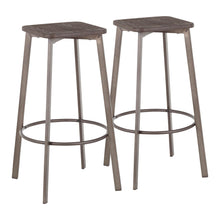 Load image into Gallery viewer, Clara - Industrial Square Barstool (Set of 2) - Espresso