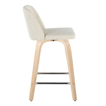 Load image into Gallery viewer, Toriano - Contemporary Fixed Height Counter Stool Swivel With Square Footrest (Set of 2)