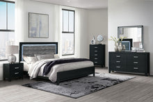 Load image into Gallery viewer, Reid - Queen Bed With LED - Black