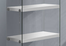 Load image into Gallery viewer, Bookshelf, Bookcase, Etagere, 5 Tier, Glossy Clear Tempered Glass - White