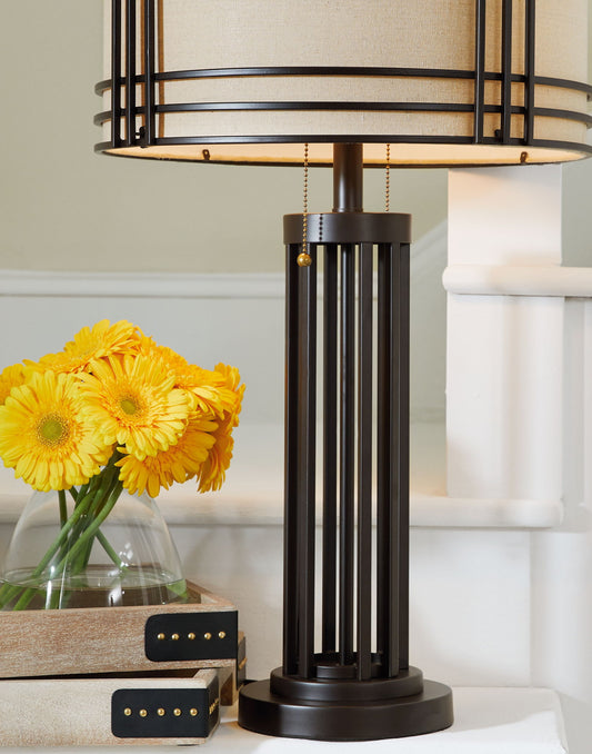 Hanswell - Metal Table Lamp - Dark Brown