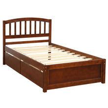 Load image into Gallery viewer, Platform Storage Bed Wood Bed Frame With Two Drawers And Headboard