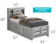 Load image into Gallery viewer, Modern Design Storage Bed With Bookcase Headboard