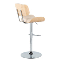 Load image into Gallery viewer, Lombardi - Contemporary Adjustable Barstool With Swivel With Straight T Footrest (Set of 2)