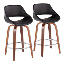 Load image into Gallery viewer, Fabrico - Mid Century Modern, Fixed Height Counter Stool With Round Footrest (Set of 2)