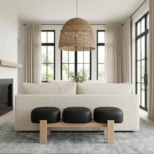 Load image into Gallery viewer, Woodcrest - Vegan Leather Upholstered Bench - Painted Natural Base