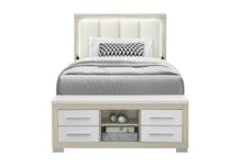 Load image into Gallery viewer, Emma - Full Bed Headboard With LED And USB - Natural / White