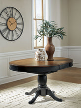 Load image into Gallery viewer, Clorazi - Oval Dining Room Butterfly Extension Table - Black / Brown